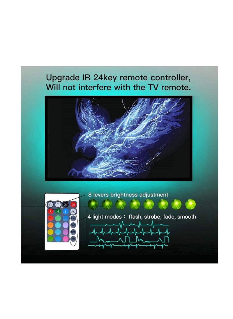 تويستيد مايندز شاشة ألعاب Twisted Minds / شريط LED للتلفزيون RGB، ضوء يعمل بمنفذ USB، يعمل مع جهاز التحكم عن بعد - 16 مليون لون شريط LED RGB مع 36000 ساعة. العمر الافتراضي-2 متر | TM-LED-2M  - Image 5