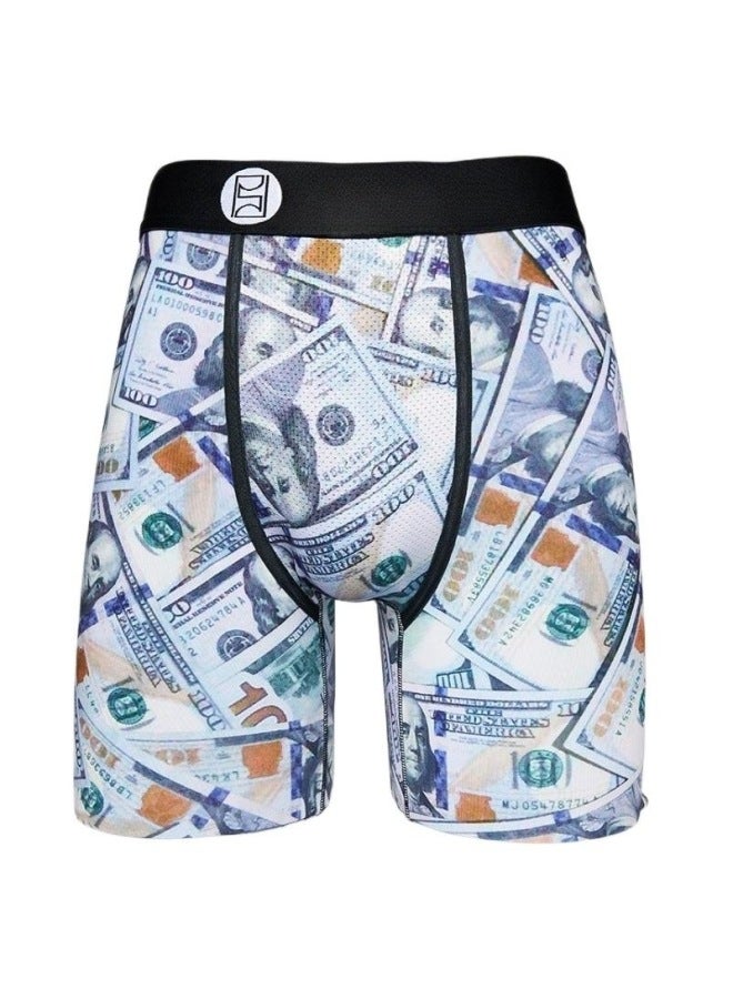 Fashion Brand Psd Ice Silk Polyester Short Pants Beach Pants Printed Animation Comfortable Sports Running Boxer Briefs For Men