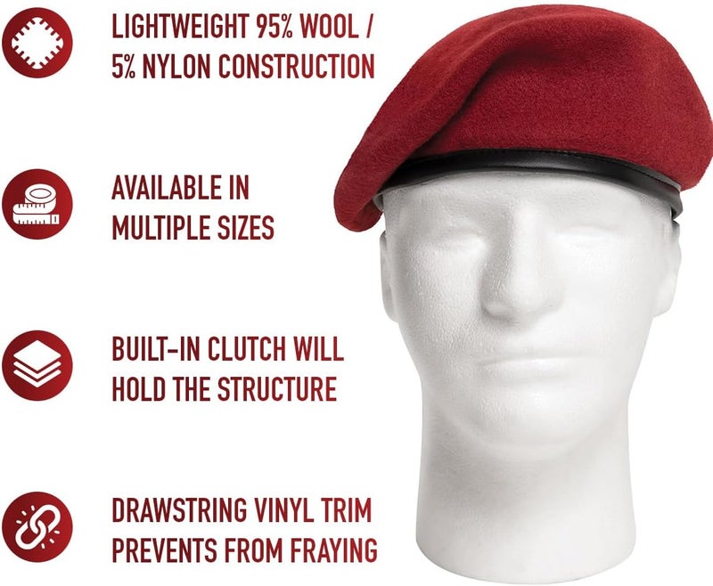 ROTHCO بريه روثكو مونتي الصوفية باللون الأحمر - حجم متوسط - Image 4