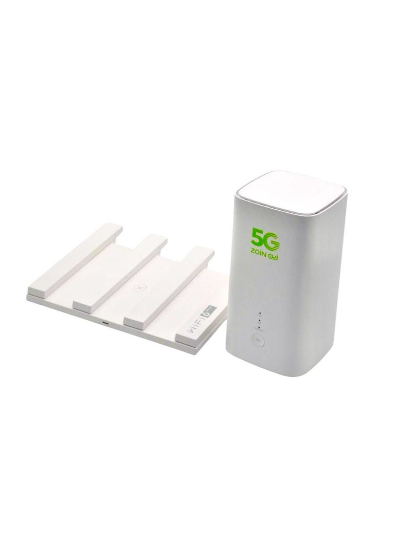 Zain 5G Whole Home WiFi 6 plus(5G CPE 5&AX3 Mesh) Automatic Mesh Network WHITE - Image 1