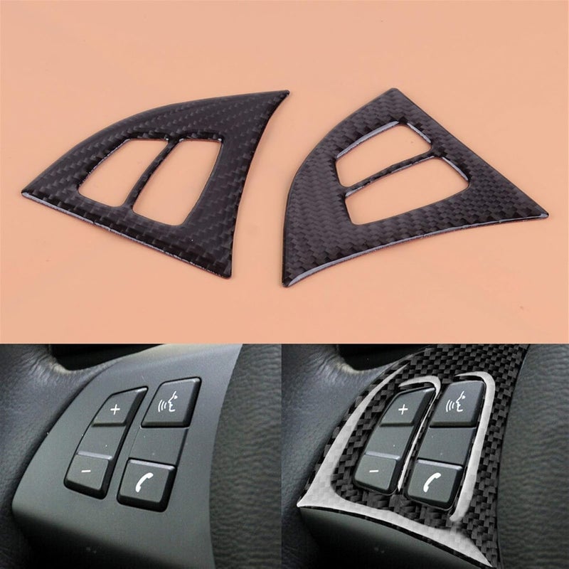 QASULER Carbon Fiber Steering Wheel Trim Cover for BMW X5 E70 - Image 4