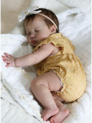 Anano Realistic Reborn Baby Dolls 20 Inch Lifelike Full Silicone Reborn Baby Dolls Girls That Look Like Real Sleeping Newborn Girl Doll Anatomically Correct Silicone Full Body Babies - Image 5