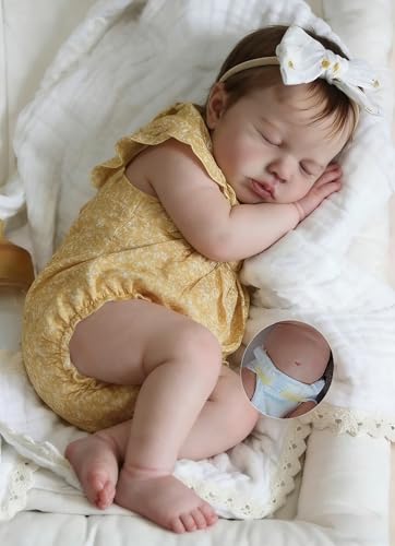 Anano Realistic Reborn Baby Dolls 20 Inch Lifelike Full Silicone Reborn Baby Dolls Girls That Look Like Real Sleeping Newborn Girl Doll Anatomically Correct Silicone Full Body Babies - Image 1