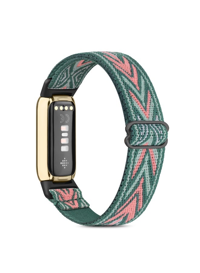 O Ozone (Pack of 2) O Ozone Nylon Band Compatible with Fitbit Luxe Bands for Women Men, Soft Elastic Nylon Wristband Replacement Sport Strap for Fitbit Luxe Fitness Tracker - Muticolor - Image 2