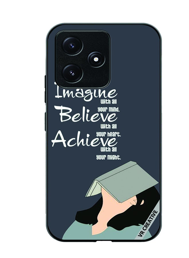 VR CREATIVE Protective Case Cover For Xiaomi Poco M6 Pro 5G Imagine Believe Achieve Design Multicolour - Image 1