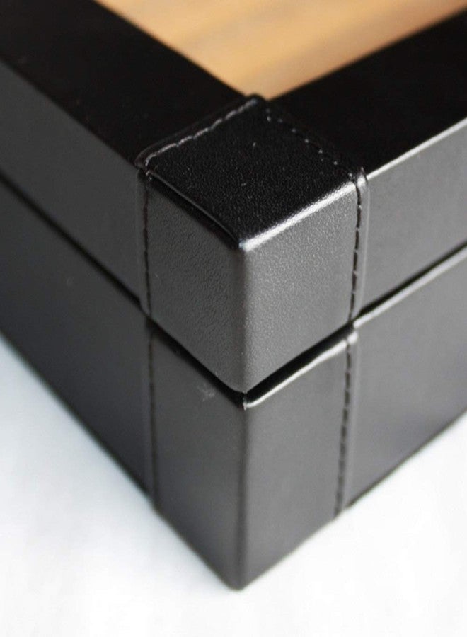 TimelyBuys Black Leatherette Cufflink Case & Ring Storage Organizer Jewelry Box for Cufflinks Father's Day Gift - Image 5