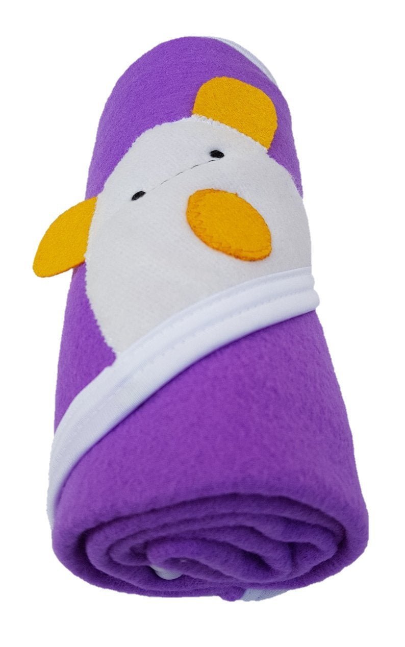 BRANDONN Newborn Combo of Shearing Velvet and Fleece Hooded Baby Blanket (Pack of 2, Purple) - Image 3