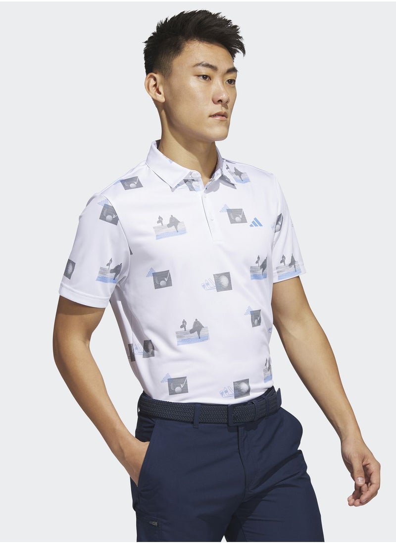 Adidas - Allover Print Polo - Image 1