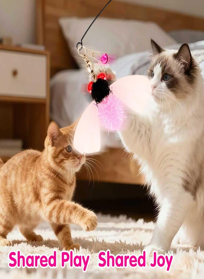 Walfront Interactive Insect Cat Toy for Indoor Cats | Bug Feather Wand with Metal Handle and 3 Realistic Insect Attachments for Exercise, Enrichment and Fun Play for Kittens and Adult Cats - Image 2
