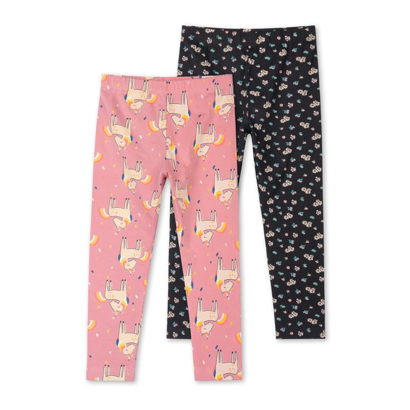 ARIEL Girls Mid Rise Cotton Printed Non-Transparent Regular Fit Ankle Length Leggings(AR-G-Leg-P2-910-(Orange+BlackFlower)_Multicolor_910 Years) - Image 3