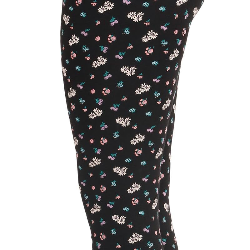 ARIEL Girls Mid Rise Cotton Printed Non-Transparent Regular Fit Ankle Length Leggings(AR-G-Leg-P2-910-(Orange+BlackFlower)_Multicolor_910 Years) - Image 4