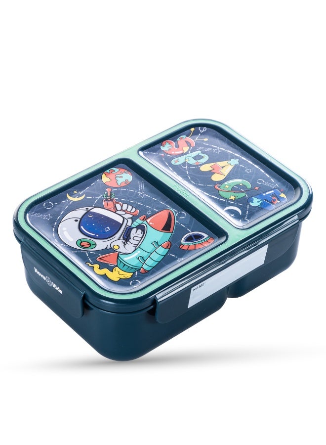 Nova Kids 2 Compartment Bento Lunch Box - Astronaut Green - Image 1