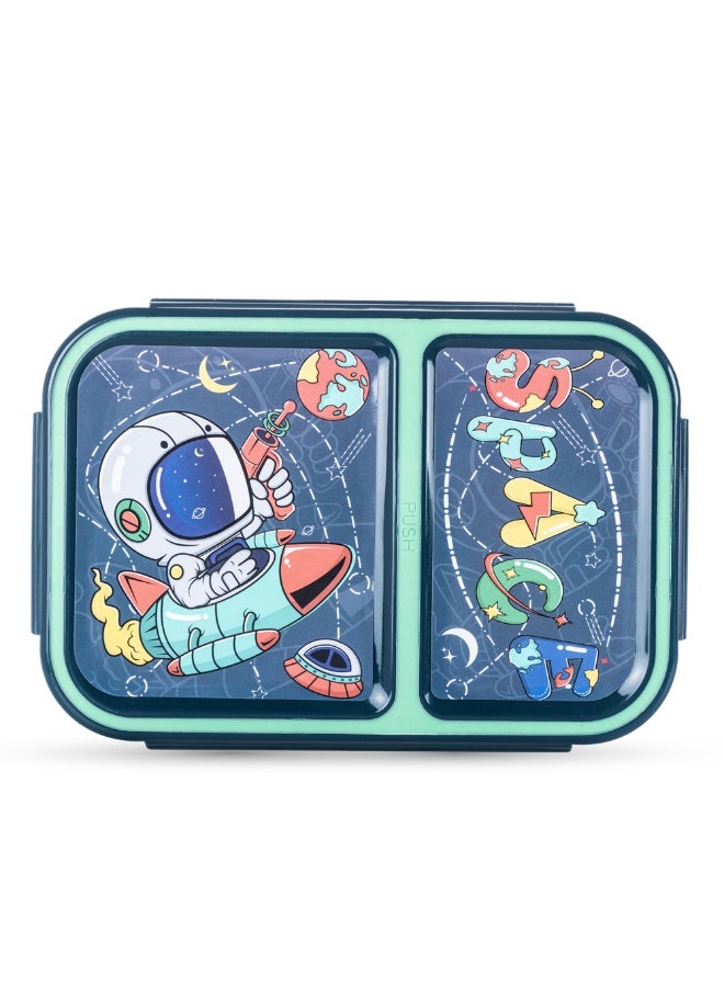 Nova Kids 2 Compartment Bento Lunch Box - Astronaut Green - Image 2