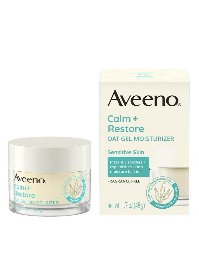 Aveeno Calm + Restore Oat Gel Facial Moisturizer For Sensitive Skin, Fast-Absorbing, Soothing Lightweight Gel Cream With Prebiotic Oat & Feverfew, Fragrance-Free & Hypoallergenic, 1.7 Oz - Image 1
