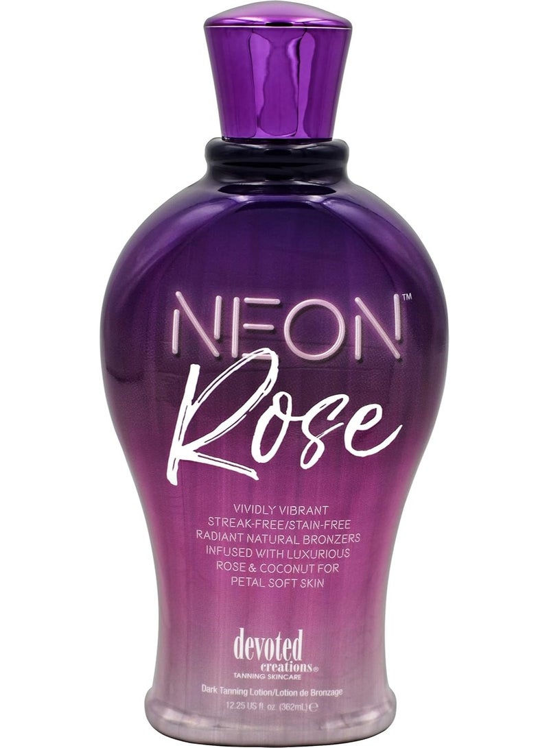 Devoted creations Neon Rose Tanning Lotion with Natural Bronzers 12.25 oz
