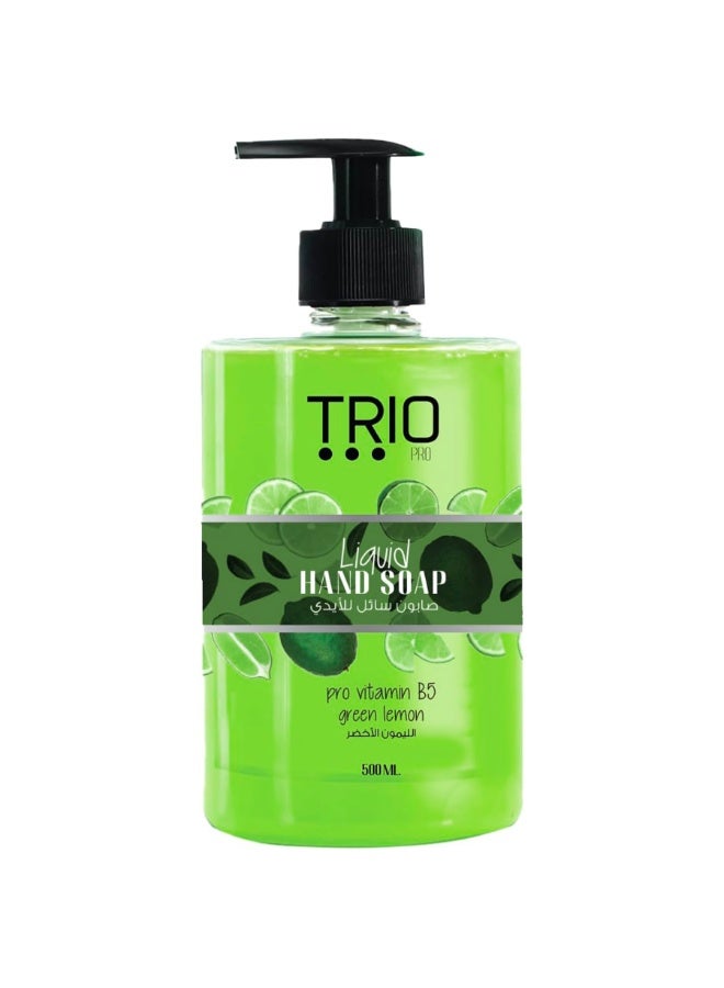 Green Lemon Pro Vitamin 5 Hand Soap 500ml, Refreshing Citrus Scent, Enriched with Vitamins, Deep Cleansing & Moisturizing Formula, Suitable for Daily Use, Long-Lasting Freshness for Home & Office