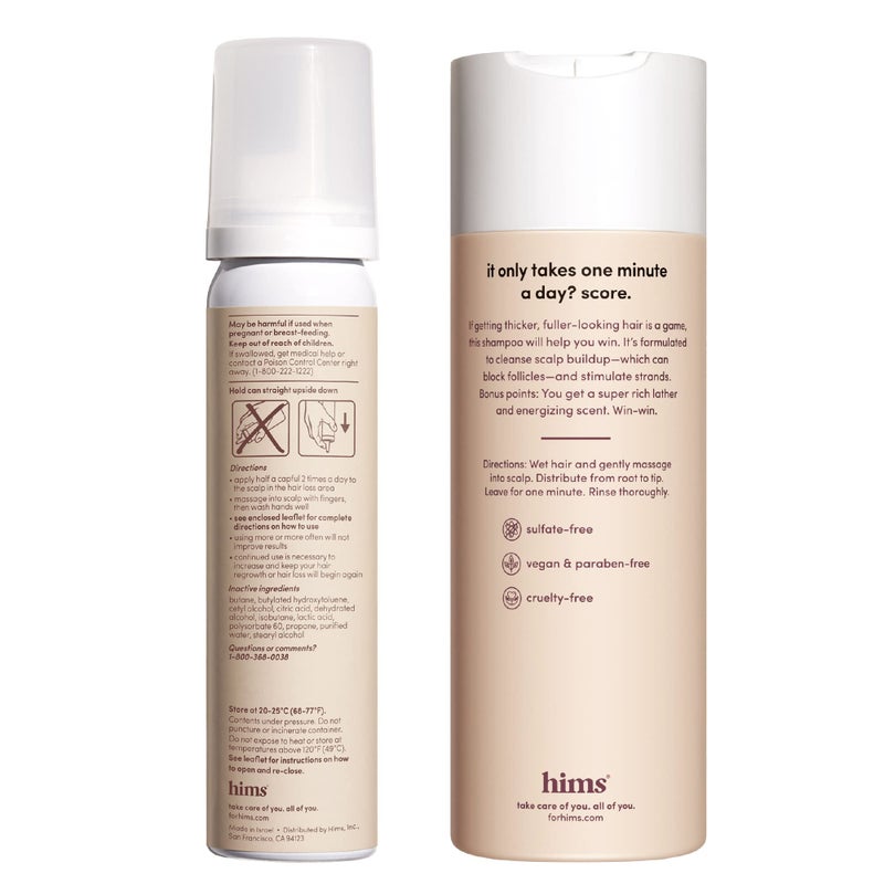 hims Thick Fix Hair Thickening Shampoo & 5% Minoxidil Treatment Foam Set - Hair Loss Treatment for Men - Moisturizing, Color Safe Shampoo & Foam - 2 Count - Image 2