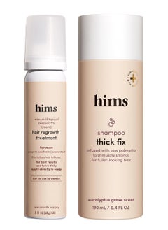 hims Thick Fix Set - Hair Thickening Shampoo & 5% Minoxidil Foam for Men's Hair Growth - Moisturizing, Color Safe - 2 Count