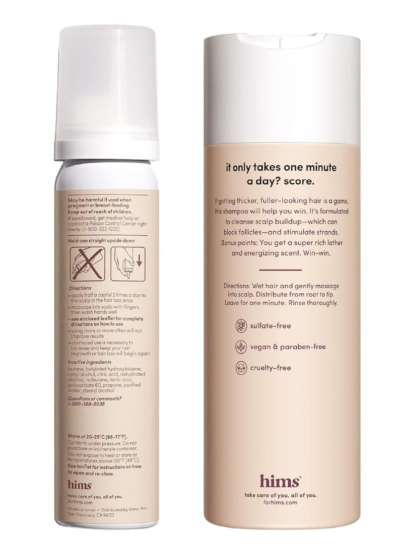 HIMS & HERS - hims Thick Fix Set - Hair Thickening Shampoo & 5% Minoxidil Foam for Men's Hair Growth - Moisturizing, Color Safe - 2 Count - Image 1