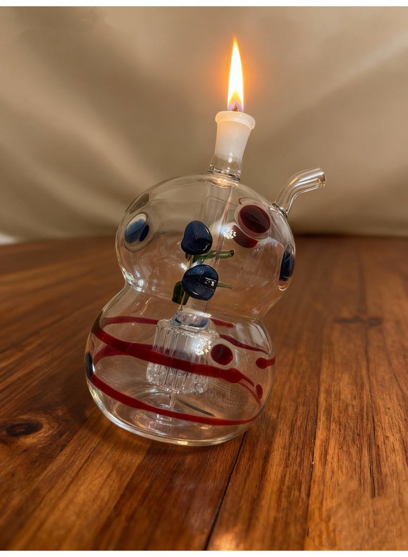 شيانغ مي مصباح زيت زجاجي ممتاز مقاوم للحرارة، زجاجة مزهرية زجاجية مصنوعة من مادة البورسليكات عالية الجودة للاستخدام طويل الأمد، مزهرية زجاجية شفافة (لون عشوائي) - Image 1