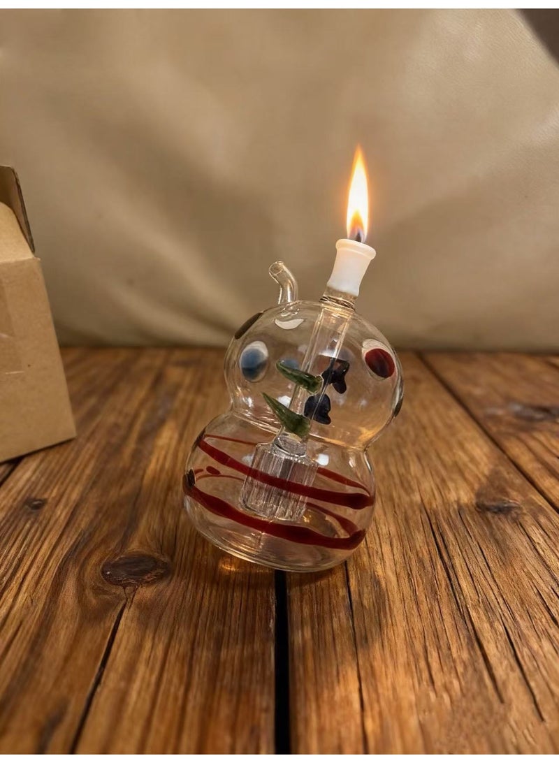 شيانغ مي مصباح زيت زجاجي ممتاز مقاوم للحرارة، زجاجة مزهرية زجاجية مصنوعة من مادة البورسليكات عالية الجودة للاستخدام طويل الأمد، مزهرية زجاجية شفافة (لون عشوائي) - Image 2