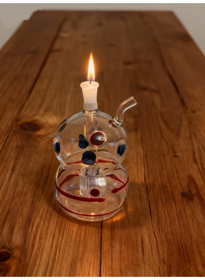 شيانغ مي مصباح زيت زجاجي ممتاز مقاوم للحرارة، زجاجة مزهرية زجاجية مصنوعة من مادة البورسليكات عالية الجودة للاستخدام طويل الأمد، مزهرية زجاجية شفافة (لون عشوائي) - Image 3