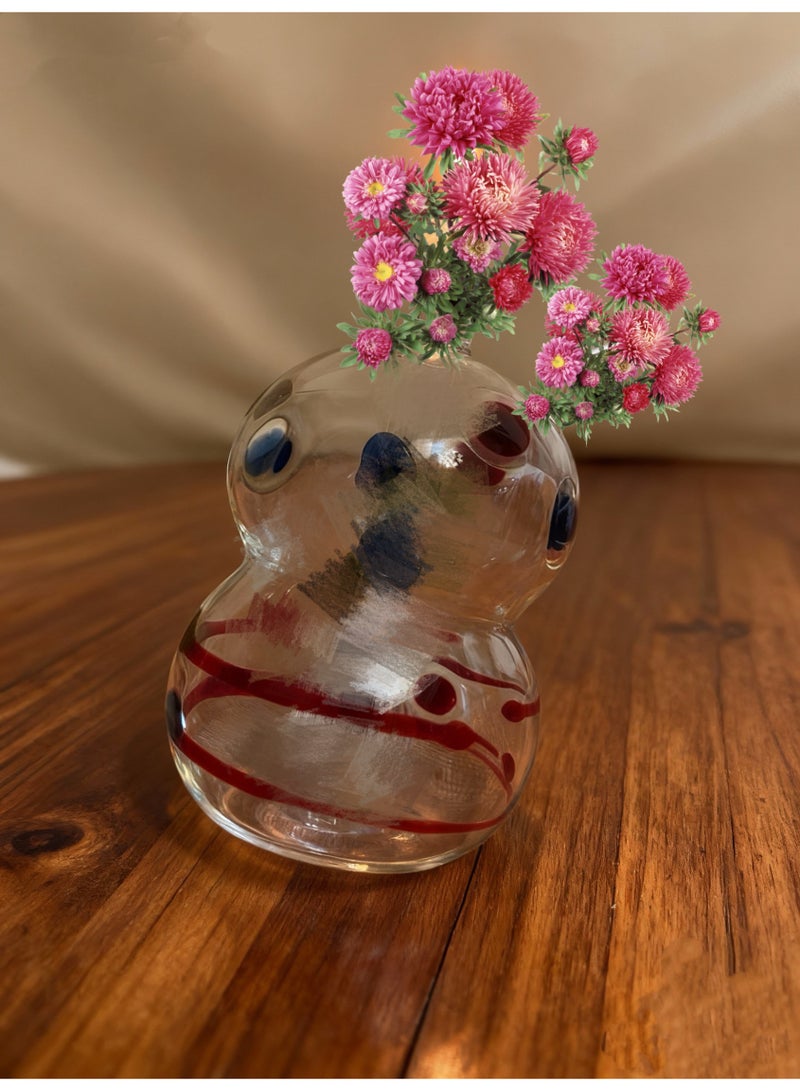 Borosilicate Glass Vase - High Temperature Resistant, Suitable for Long-Term Use as an Oil Lamp, Medical-Grade Material (Colors Randomly Assigned)