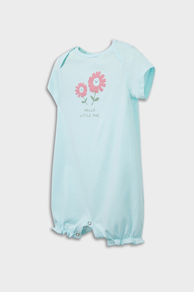 DeFacto Baby Girl 2 piece Regular Fit Envelope Neck Flower Jumpsuit  - Image 3