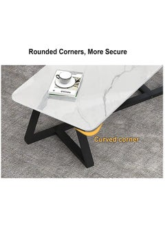 XiuWoo Multi-Use Nordic Luxury Coffee Table Sofa Table with Open Shelving for Storage and Display for Living Room and Home Office with Metal Frame  - Image 2
