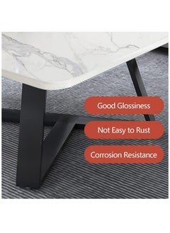 XiuWoo Multi-Use Nordic Luxury Coffee Table Sofa Table with Open Shelving for Storage and Display for Living Room and Home Office with Metal Frame  - Image 4