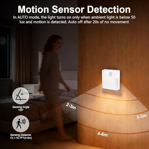 ELEPHANTBOAT® 2PCS RGB Motion Sensor LED Light, 16-Color Magnetic Wireless Rechargeable 3 Sensor Modes&Adjustable Brightness, Sensor Light for Home Indoor, Hallway, Staircase & Closet - Image 5