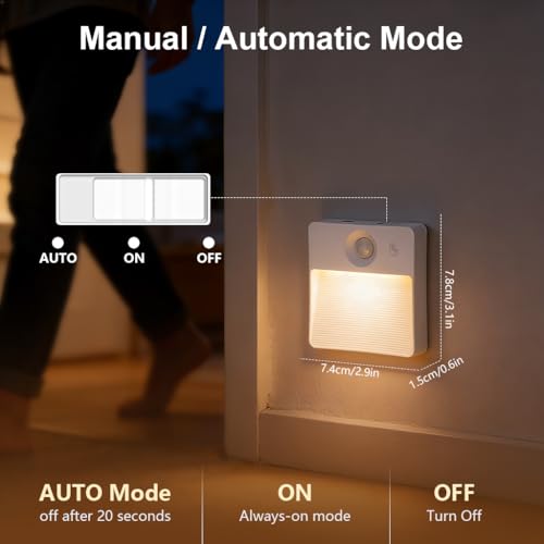 ELEPHANTBOAT® 2PCS RGB Motion Sensor LED Light, 16-Color Magnetic Wireless Rechargeable 3 Sensor Modes&Adjustable Brightness, Sensor Light for Home Indoor, Hallway, Staircase & Closet - Image 2