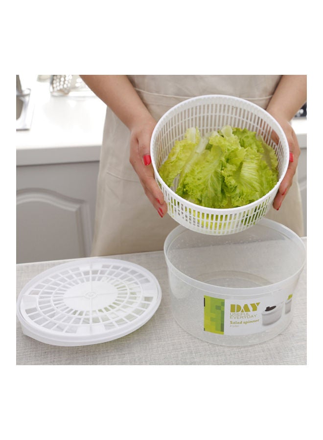 NIBEMINENT Multifunctional Salad Spinner White/Green 3L - Image 3