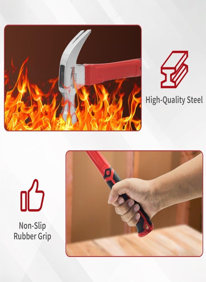 HOUSERAN مطرقة مخلب HOUSERAN 24 أونصة - مخلب مستقيم ذو وجه أملس - مطرقة شديدة التحمل بمقبض ناعم - Image 4