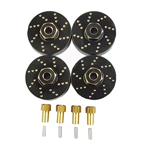 XSYGO 4pcs 13g Brass Wheel Weights with 7mm Wheel Hex Hub Extended Wheel Hubs Adapter for Axial SCX24 AXI90081 AXI00001 AXI00002 AXI00005 AXI00006 Upgrades 124 RC Crawler Car Black - Image 1