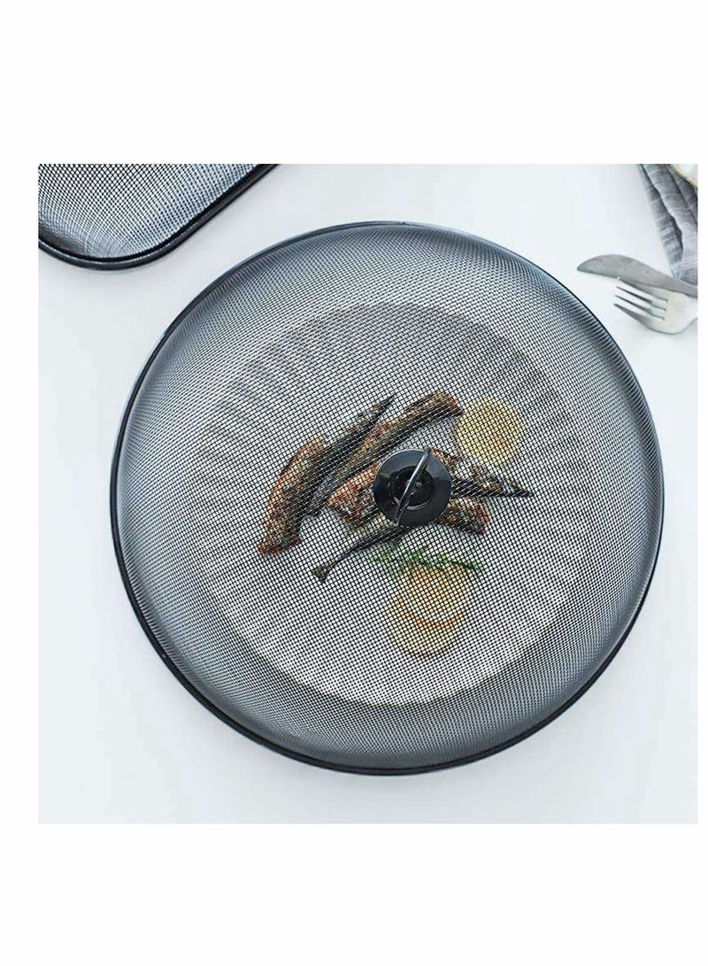 Excefore Mesh Food Cover, Stainless Steel Mesh Screen Food Tent Dining Table Round Umbrella Reusable Outdoor Picnic Food Lid Anti Fly Bugs Mosquitoes, 11.8Inch(Black) - Image 5