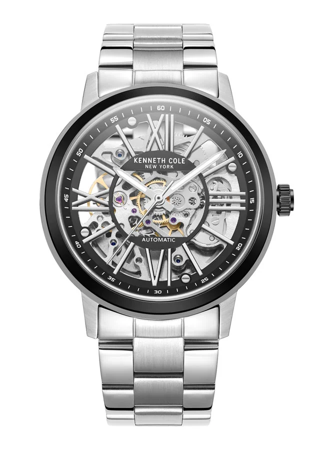 Kenneth Cole New York Kenneth Cole New York 43mm Automatic Men's Watch with Black Dial & Stainless Steel Bracelet