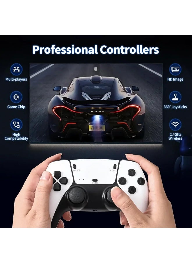 وحدة تحكم ألعاب فيديو كلاسيكية بدقة 4K عالية الدقة - نظام ألعاب كلاسيكي بسعة 64 جيجابايت، جاهز للتوصيل والتشغيل، مع وحدات تحكم لاسلكية 2.4 جيجاهرتز، وأكثر من 10000 لعبة مدمجة، ومنفذ HDMI للتلفزيون والشاشة، ووحدة تحكم محاكية لأجهزة NES وSNES وSega وMAME وألعاب الأركيد - وحدة تحكم ألعاب عائلية للأطفال والكبار - Image 2