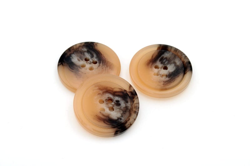 vingol 20PCS 4 Holes Sewing Round Craft Buttons Resin Snaps for Blazer Shirts DIY Accessories Beige 18mm