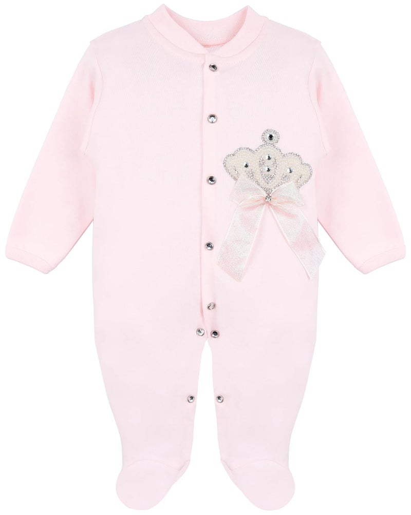 Lilax Baby Girl Jewels Crown Layette 3 Piece Gift Set 3-6 Months Pink Crown - Image 2