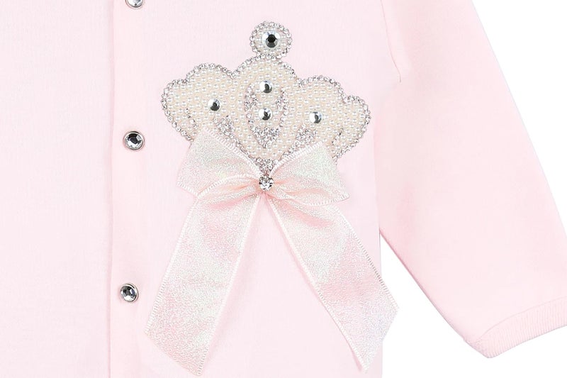 Lilax Baby Girl Jewels Crown Layette 3 Piece Gift Set 3-6 Months Pink Crown - Image 5