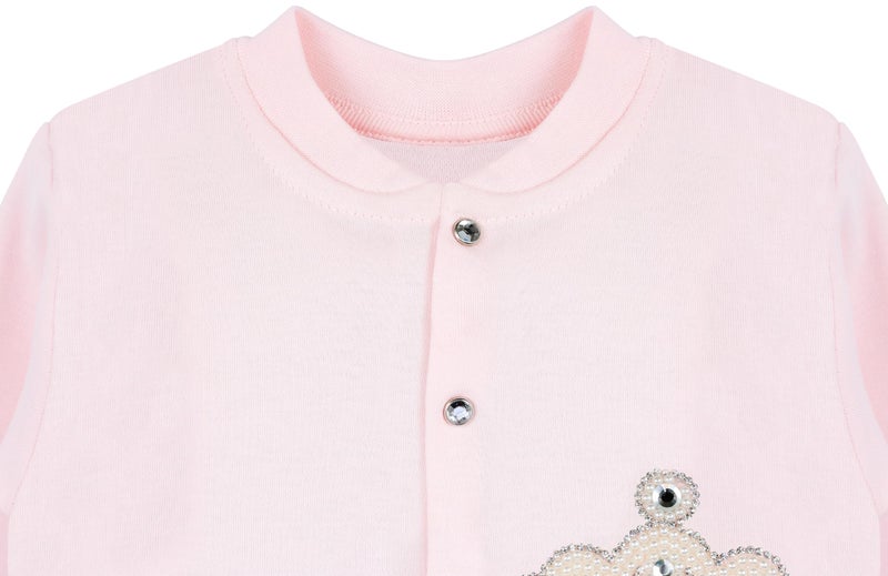 Lilax Baby Girl Jewels Crown Layette 3 Piece Gift Set 3-6 Months Pink Crown - Image 4