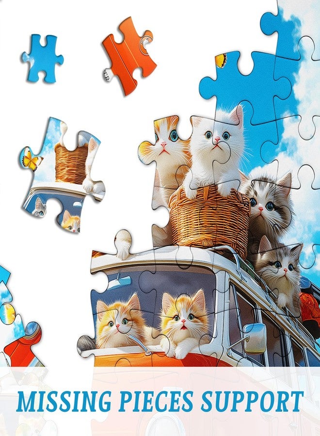 PICKFORU Cat Jigsaw Puzzles 1000 Pieces, PICKFORU Difficult Kitten Puzzle for Adults Truck, Challenging Impossible Nature Butterfly Plant Theme as Wall Art - Image 4