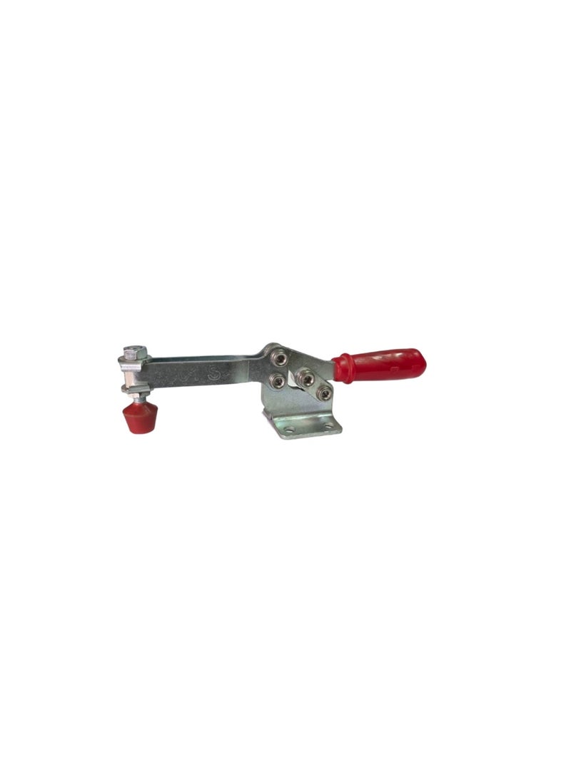 Horizontal Toggle Clamp 301s, 140kg Holding Capacity, Red Handle, Steel, 368.53mm *48mm *39.8mm - Image 1