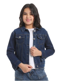 Andora Plain Denim Girls Jacket_Blue  - Image 1