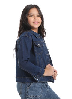 Andora Plain Denim Girls Jacket_Blue  - Image 2