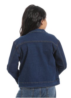Andora Plain Denim Girls Jacket_Blue  - Image 3