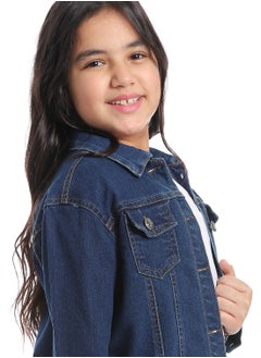 Andora Plain Denim Girls Jacket_Blue  - Image 4