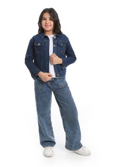 Andora Plain Denim Girls Jacket_Blue  - Image 5
