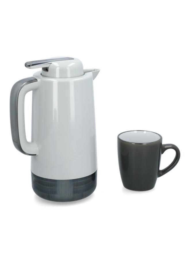 ENJOY Luce Plastic Spill-Proof BPA-Free Plastic Double-Walled Vacuum Jug Light Grey 1 Liter  - Image 2